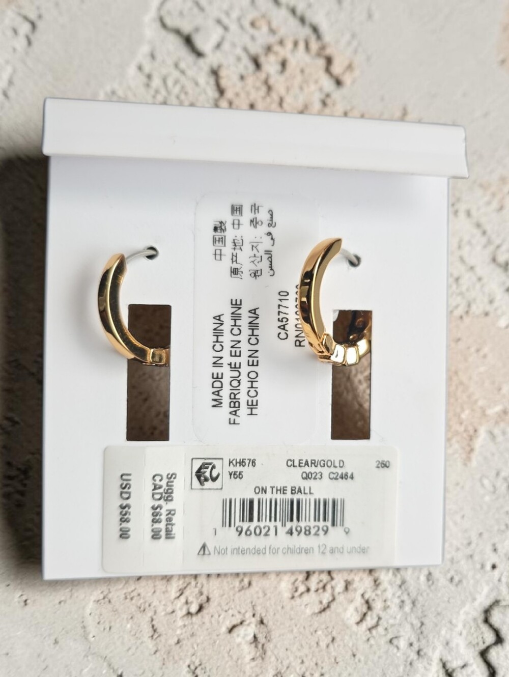 kate spade gold-tone Earring Pick Butterfly, Clear Stone Hoops Or Flowers - Picture 5 of 7